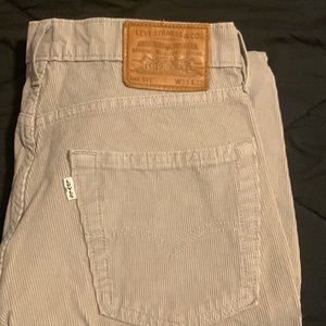 Mens Grey Corduroy Levis Slacks Size W33 L32